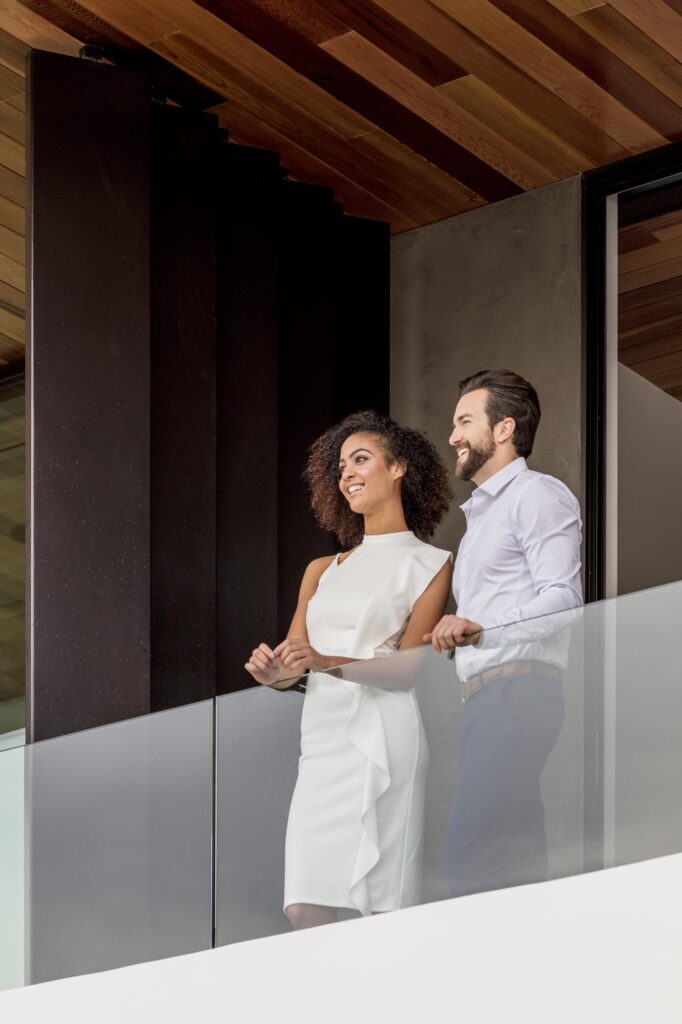 Hotel guests enjoying the view on a private terrace