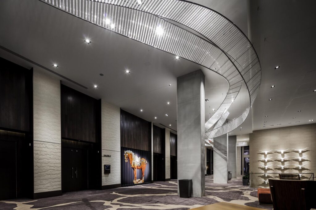 Convention Center with a spiraling custom chandelier