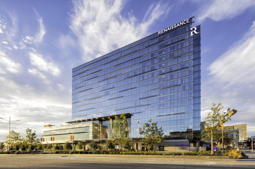 Renaissance Hotel Exterior at daytime and blue Skys